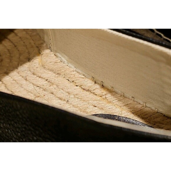 Michael Kors Kendrick Slip On Espadrille Flats MK Logo Leather Black Size: 8.5 M - Picture 10 of 15